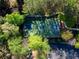 Aerial view of a basketball court surrounded by mature trees and greenery at 701 Vinings Estates Se Dr, Smyrna, GA 30126