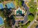 Overhead view showing the pool area, clubhouse, and tennis courts at 701 Vinings Estates Se Dr, Smyrna, GA 30126