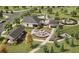 Aerial view showing community center, grilling stations, playground, and water features at 2096 Moss Hill Road, Stone Mountain, GA 30088