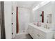Spa-like bathroom with double vanity and marble shower at 3371 Dogwood Dr # 120, Hapeville, GA 30354