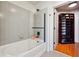 Clean bathroom with walk-in shower and large closet at 250 Pharr Rd # 1707, Atlanta, GA 30305