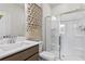 Clean bathroom with walk-in shower and modern vanity at 72 Sheryl Way, Loganville, GA 30052
