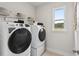Convenient laundry room with washer, dryer, and shelving at 72 Sheryl Way, Loganville, GA 30052