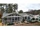 Aerial view of home showcasing the screened porch and patio at 3649 Pinehill Cir, Acworth, GA 30101