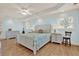 Main bedroom with hardwood floors and a ceiling fan at 3649 Pinehill Cir, Acworth, GA 30101