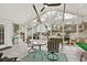 Relaxing screened porch with tiled floor, ceiling fan, and ample seating at 3649 Pinehill Cir, Acworth, GA 30101