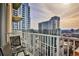 Balcony view overlooking the Atlanta skyline at 860 Peachtree Ne St # 2506, Atlanta, GA 30308