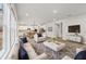 Open-concept living room featuring modern decor, hardwood floors, and lots of natural light at 261 Martin Spring Rd, Lawrenceville, GA 30045