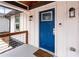 Inviting front entrance with a blue door and modern hardware at 883 Gaston Sw St, Atlanta, GA 30310