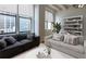 Spacious living room with two sofas and city view at 32 Peachtree Nw St # 804, Atlanta, GA 30303