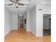 Spacious living room with hardwood floors and exposed beams at 32 Peachtree Nw St # 804, Atlanta, GA 30303