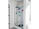 Clean shower with glass enclosure and multiple shower heads at 231 Magnaview Dr, Mcdonough, GA 30253