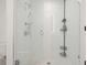 Spacious walk-in shower with glass enclosure and multiple shower heads at 788 W Marietta Nw St # 1513, Atlanta, GA 30318