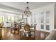 Charming dining area with round table and chandelier at 9060 Selborne Ln, Chattahoochee Hills, GA 30268