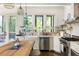 Modern kitchen with stainless steel appliances and farmhouse sink at 9060 Selborne Ln, Chattahoochee Hills, GA 30268