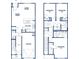 Two-story home floor plan with three bedrooms, garage, and open living area at 2094 Moss Hill Road, Stone Mountain, GA 30088