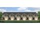 Exterior of townhome community featuring six attached units with garages at 2094 Moss Hill Road, Stone Mountain, GA 30088