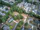 Overhead view showing a home surrounded by lush trees within a well-established suburban residential setting at 72 Bishop Nw Dr, Cartersville, GA 30121