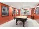 Game room with a pool table and movie posters at 2020 Temple Johnson Rd, Loganville, GA 30052