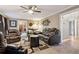 Open living room with a view into the kitchen and dining area at 2020 Temple Johnson Rd, Loganville, GA 30052