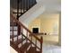 Wooden staircase leading to the lower level at 5950 Wintergreen Rd, Norcross, GA 30093
