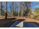 A backyard with trees and a patio, offering a private outdoor space at 5370 Biffle Ln, Stone Mountain, GA 30088