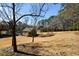 Private backyard with mature trees and lawn at 125 Lamberth Lake Dr, Fayetteville, GA 30215