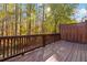 Wooden deck overlooks wooded backyard at 3348 Chastain Gardens Nw Dr, Kennesaw, GA 30144