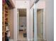 Updated bathroom with granite vanity, tiled floors, and tub shower combo at 1280 W Peachtree Nw St # 2207, Atlanta, GA 30309