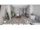 Open concept living and dining area with hardwood floors and modern furniture at 1280 W Peachtree Nw St # 2207, Atlanta, GA 30309