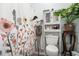 Clean bathroom with shower, toilet, and storage at 1501 Old John Ward Sw Rd, Marietta, GA 30064