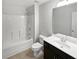 Bathroom with shower, toilet and vanity at 5823 Keystone Pt, Lithonia, GA 30058
