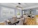 Formal dining room with hardwood floors and a chandelier at 641 Virginia Ave, Suwanee, GA 30024