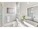 Modern bathroom featuring a vessel sink, granite countertop, and a glass-enclosed shower at 812 Stratford Rd, Avondale Estates, GA 30002