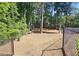 Fenced dog park with wood chips and seating at 907 Vinings Forest Se Ln, Smyrna, GA 30080