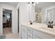 Modern bathroom featuring double sinks, sleek black fixtures, and ample counter space at 79 Dew Drop Ln, Dallas, GA 30157