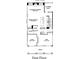 First floor plan showcasing an open layout with kitchen, gathering room, dining area, den, and covered deck at 7535 Cordery Rd, Cumming, GA 30040