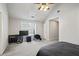 Main bedroom with vaulted ceiling, carpet, and window at 6684 Crane Ave, Fairburn, GA 30213