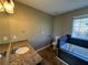 Bathroom with granite countertop, soaking tub and tile flooring at 5226 Oaktree Trl, Lithonia, GA 30038