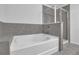 Bathroom features a soaking tub and shower at , Stone Mountain, GA 30083