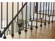 Modern metal balusters and dark hardwood stairs at 1080 Willow Bnd, Roswell, GA 30075