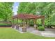 A covered outdoor area with stone pillars on a well-maintained lawn at 3901 Old Atlanta Station Se Dr, Atlanta, GA 30339