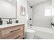 Modern bathroom with subway tile and a soaking tub at 1573 Newton Se Ave, Atlanta, GA 30316