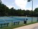 Two tennis courts with perimeter fencing and benches at 3898 High Dove Sw Way # 12, Smyrna, GA 30082