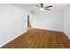 Hardwood floor bedroom with neutral wall colors and ceiling fan at 1048 Plainview Dr, Marietta, GA 30066