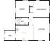 Two-bedroom, one-bathroom home floor plan showcasing a spacious living room and kitchen at 1048 Plainview Dr, Marietta, GA 30066