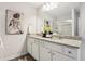 Double vanity bathroom with granite countertop at 643 Cygnet Ln, Grayson, GA 30017
