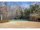Outdoor basketball court with green playing surface, black fencing, and mature trees at 5200 Moore Rd, Suwanee, GA 30024