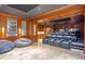 Movie theater with tiered seating, a projector, and a wet bar for the ultimate viewing experience at 5200 Moore Rd, Suwanee, GA 30024