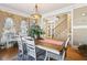 Elegant dining room featuring hardwood floors, decorative lighting, staircase, and beautiful furnishings at 930 Custer St, Atlanta, GA 30354